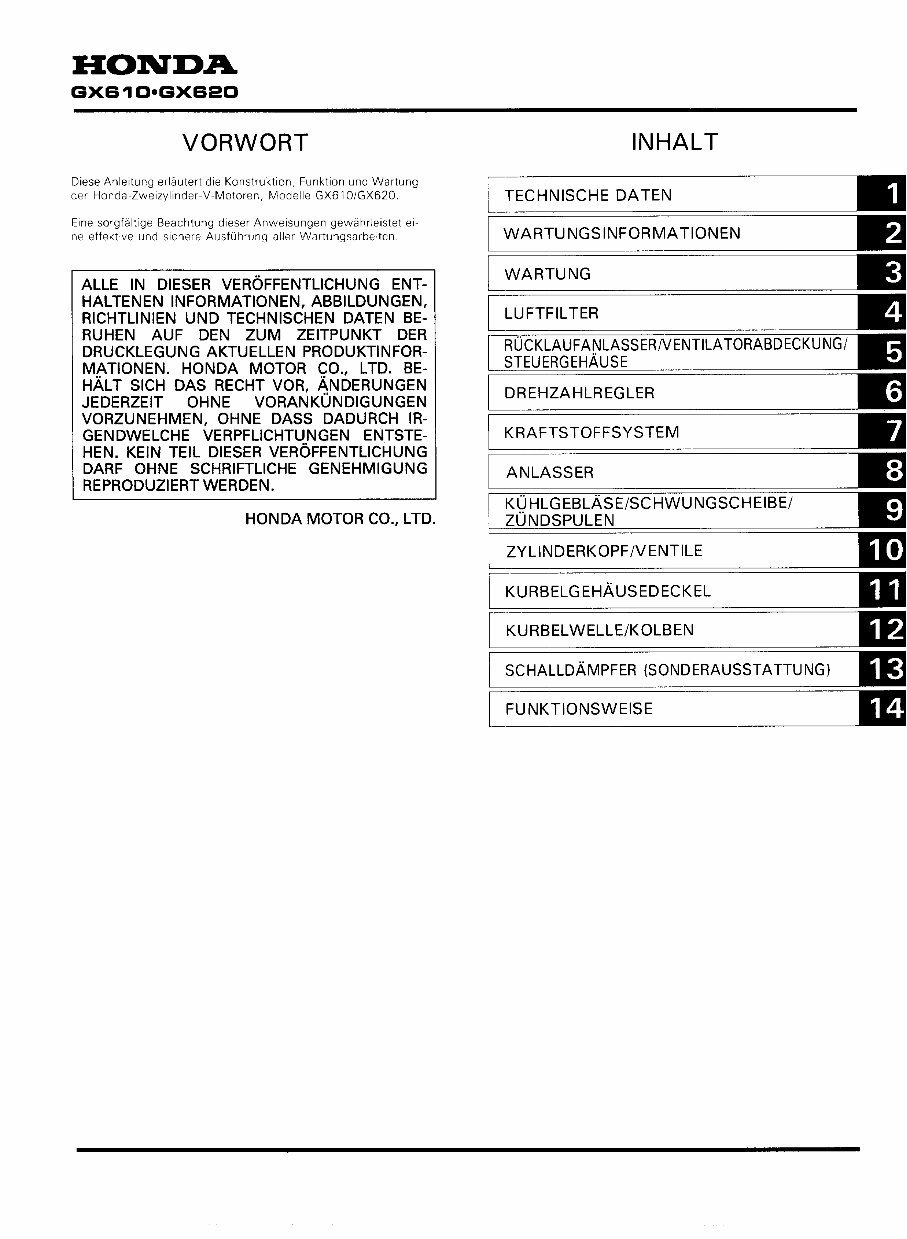 HONDA GX610 GX620 GX670 Repair, Parts and Owners Manual preview img 5
