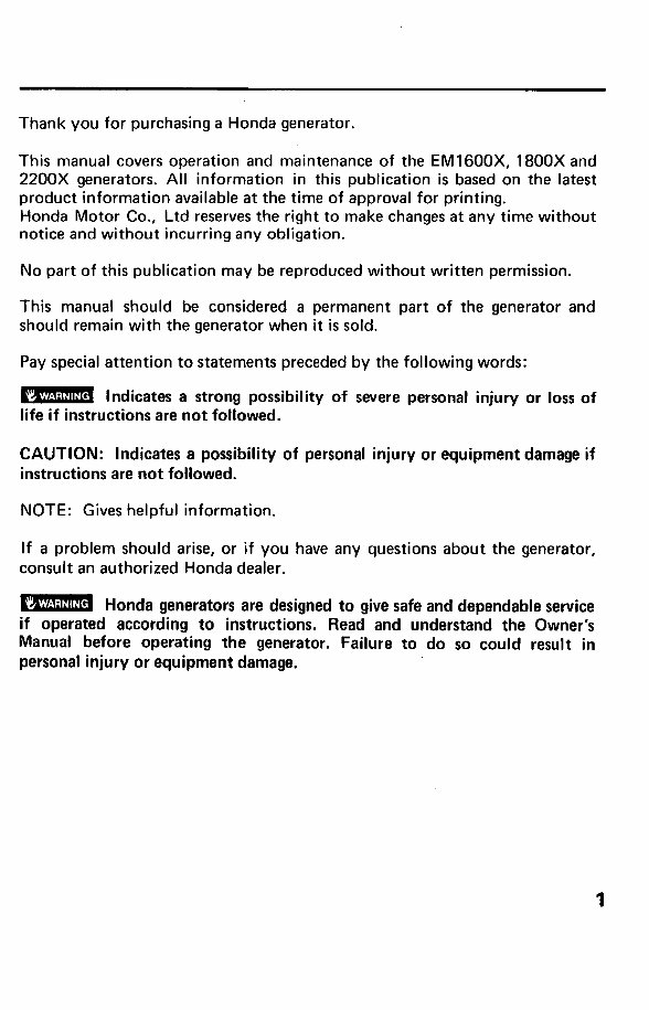 HONDA- EM2200X Generator Manual preview img 3