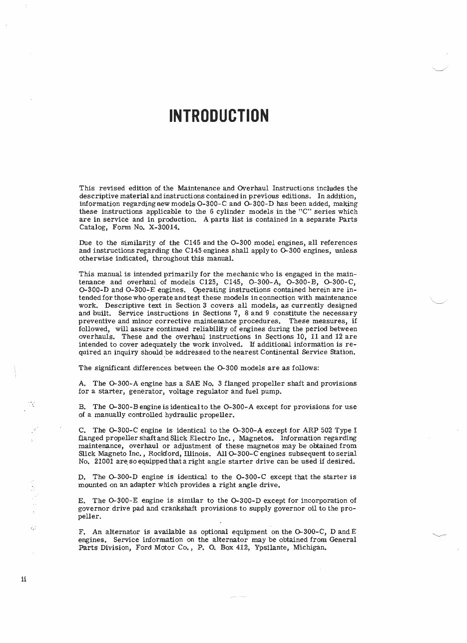 Continental 0-300 aircraft engine overhaul service manual preview img 2
