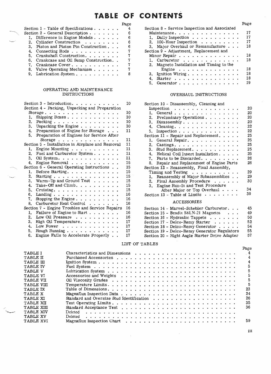 Continental 0-300 aircraft engine overhaul service manual preview img 3