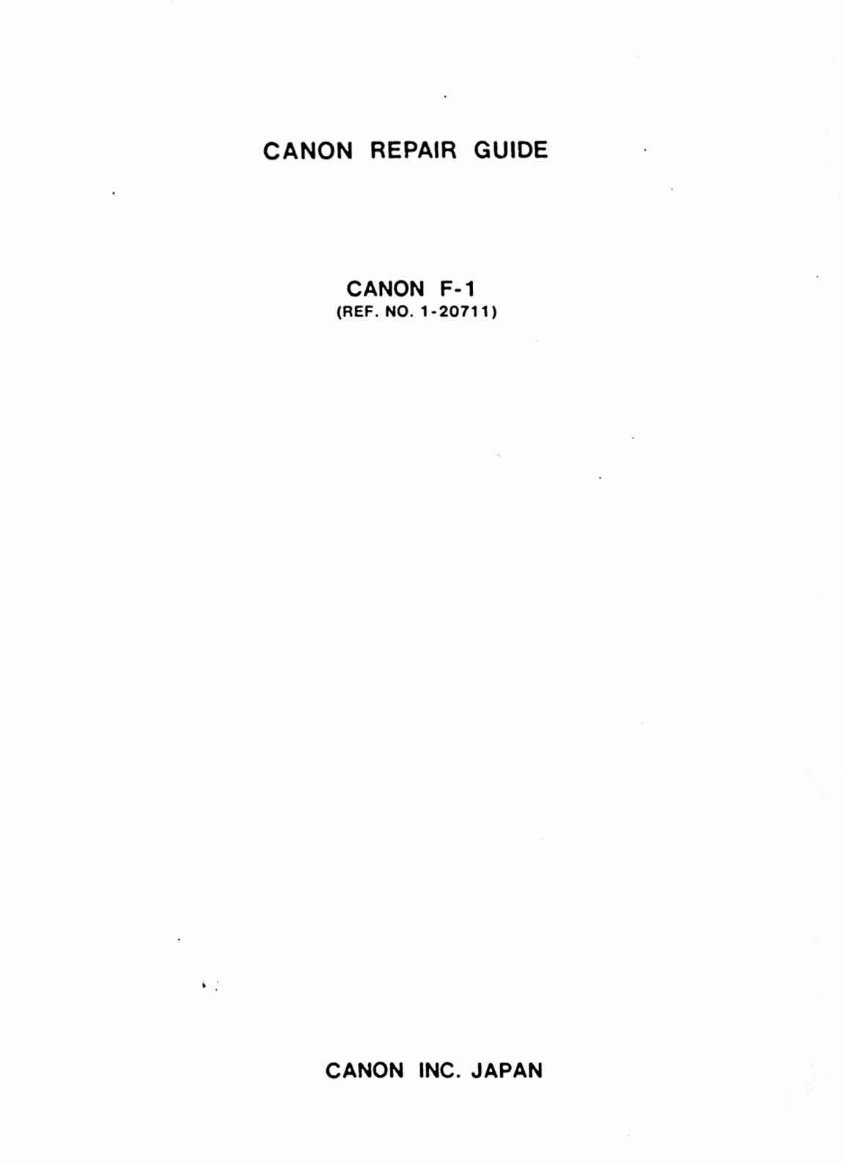 CANON F-1 Repair Guide preview img 1