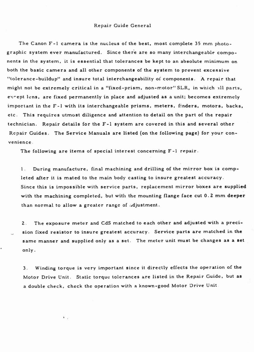 CANON F-1 Repair Guide preview img 5