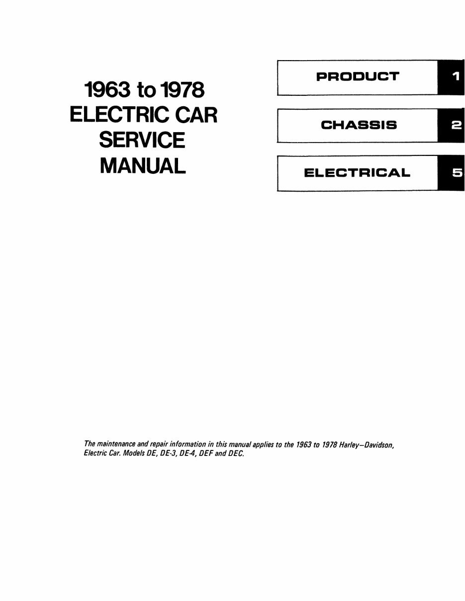 1963-1971 Harley Davidson DE DE-3 DE-4 DEF DEC Electric Golf Cart Car Buggy Service & Repair Manual preview img 3