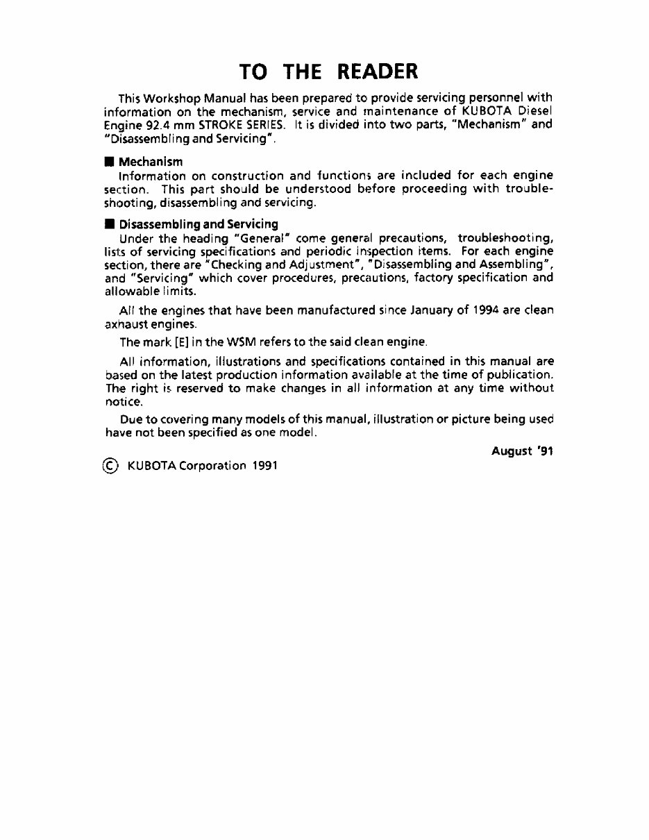 KUBOTA 3 Series Diesel Engine Workshop Manual preview img 3