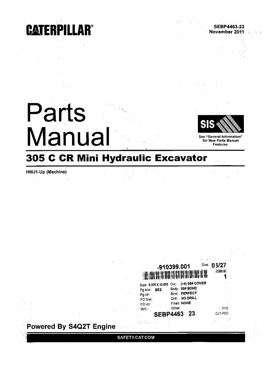 Cat 305C CR parts manual preview img 1