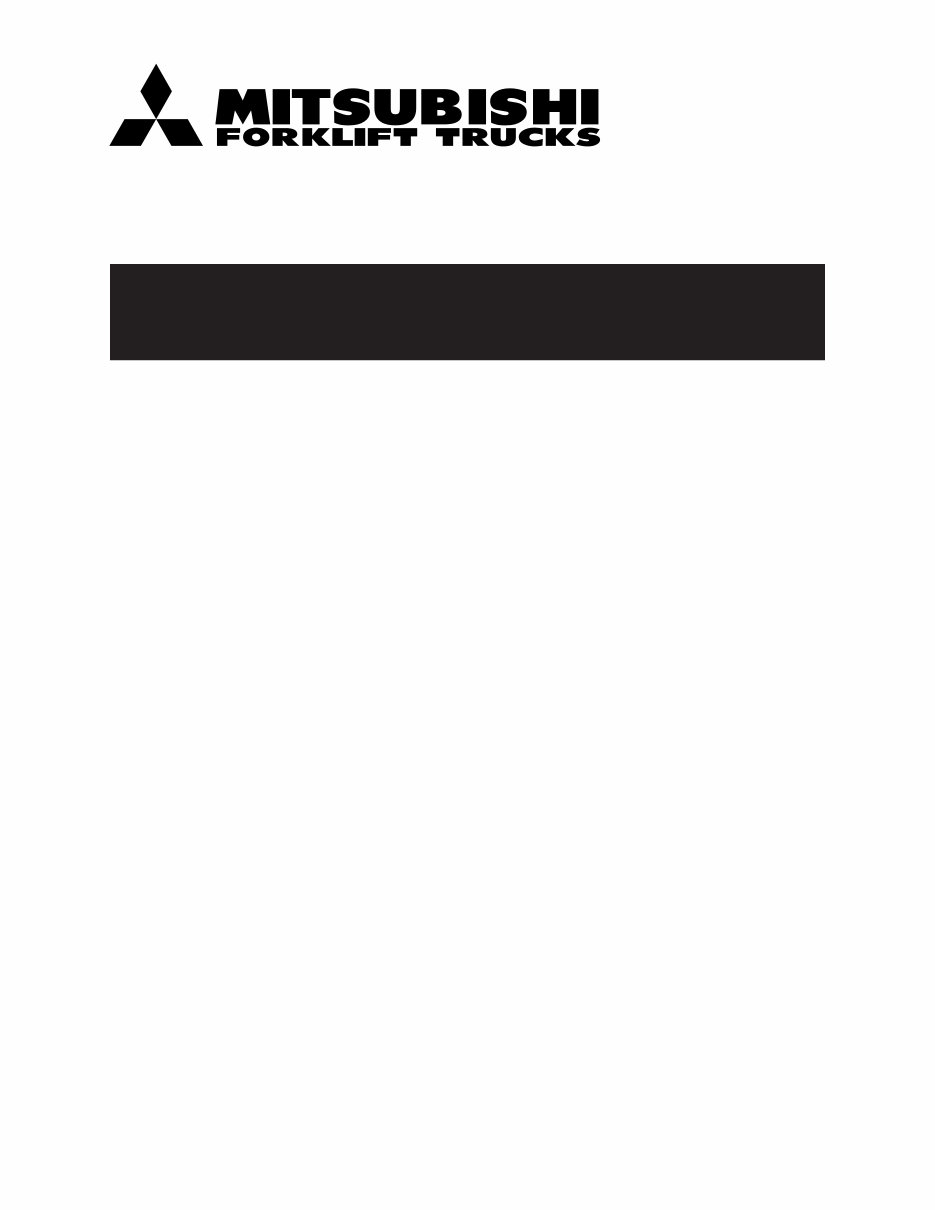 Mitsubishi Forklift Truck FGC35K, FGC40K, FGC45K, FGC45KC, FGC55K, FGC60K, FGC70K (STC) Workshop Service Manual preview img 1