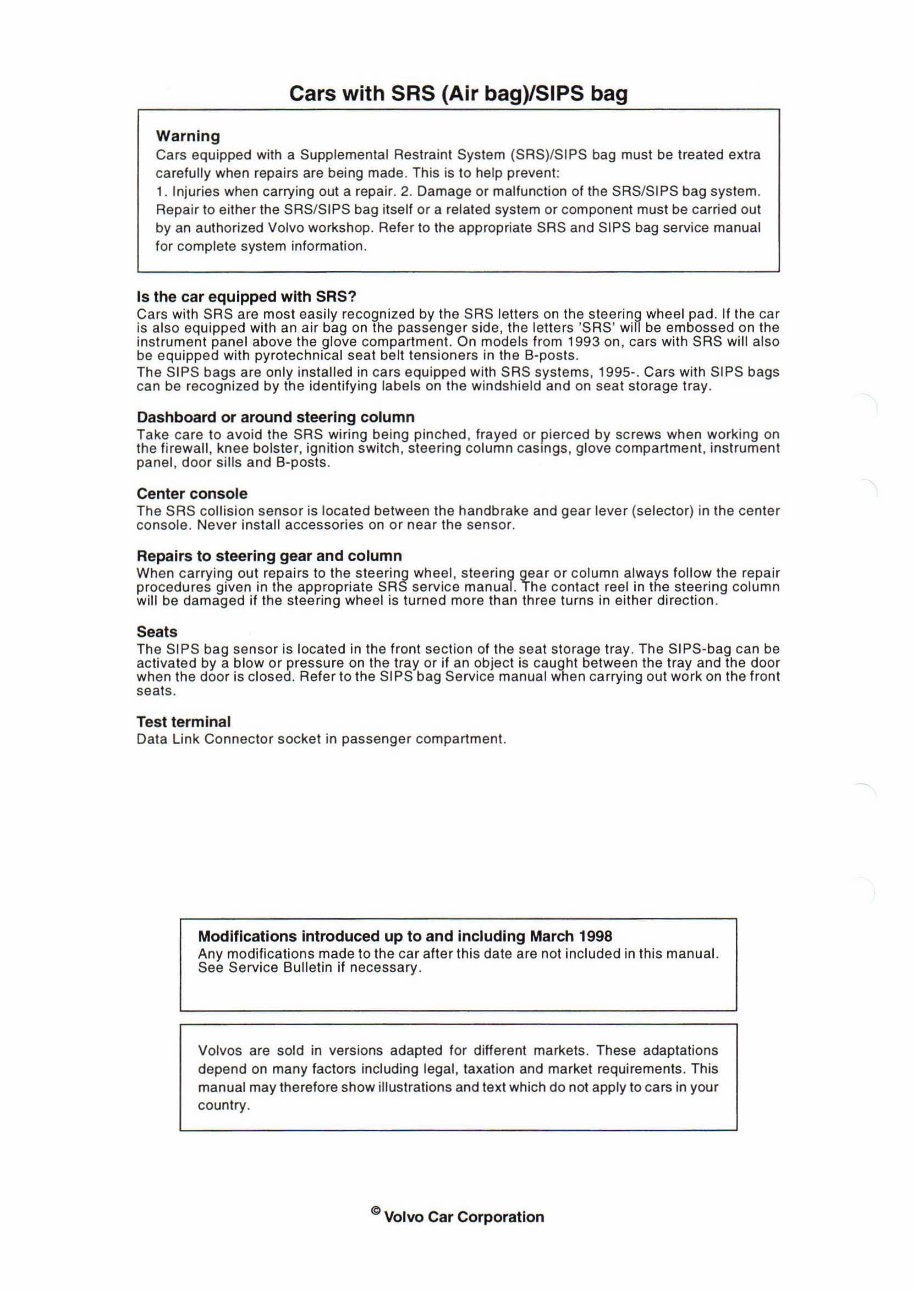 1998 Volvo C70 Convertible Electrical Wiring Diagram Manual preview img 2