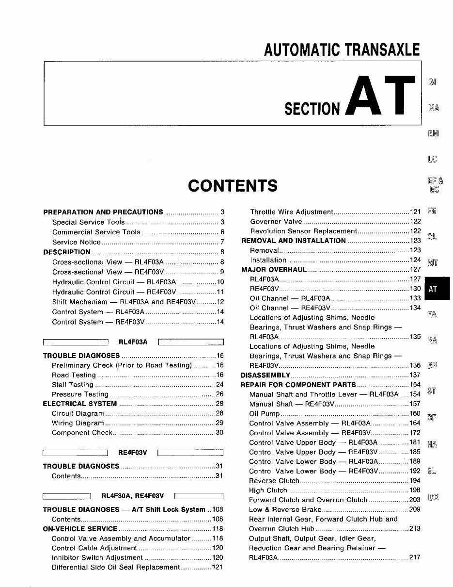 1994 Nissan Sentra Service & Repair Manual preview img 1