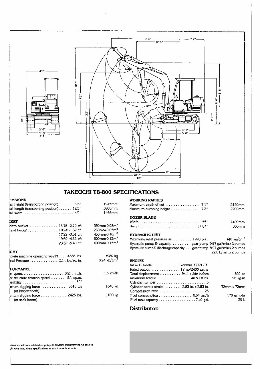 Takeuchi TB800 Compact Excavator Parts Manual INSTANT preview img 3