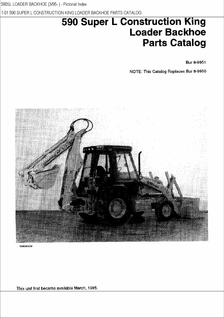 CASE 590 TURBO CK BACKHOE Loader Parts Catalog Manual preview img 1