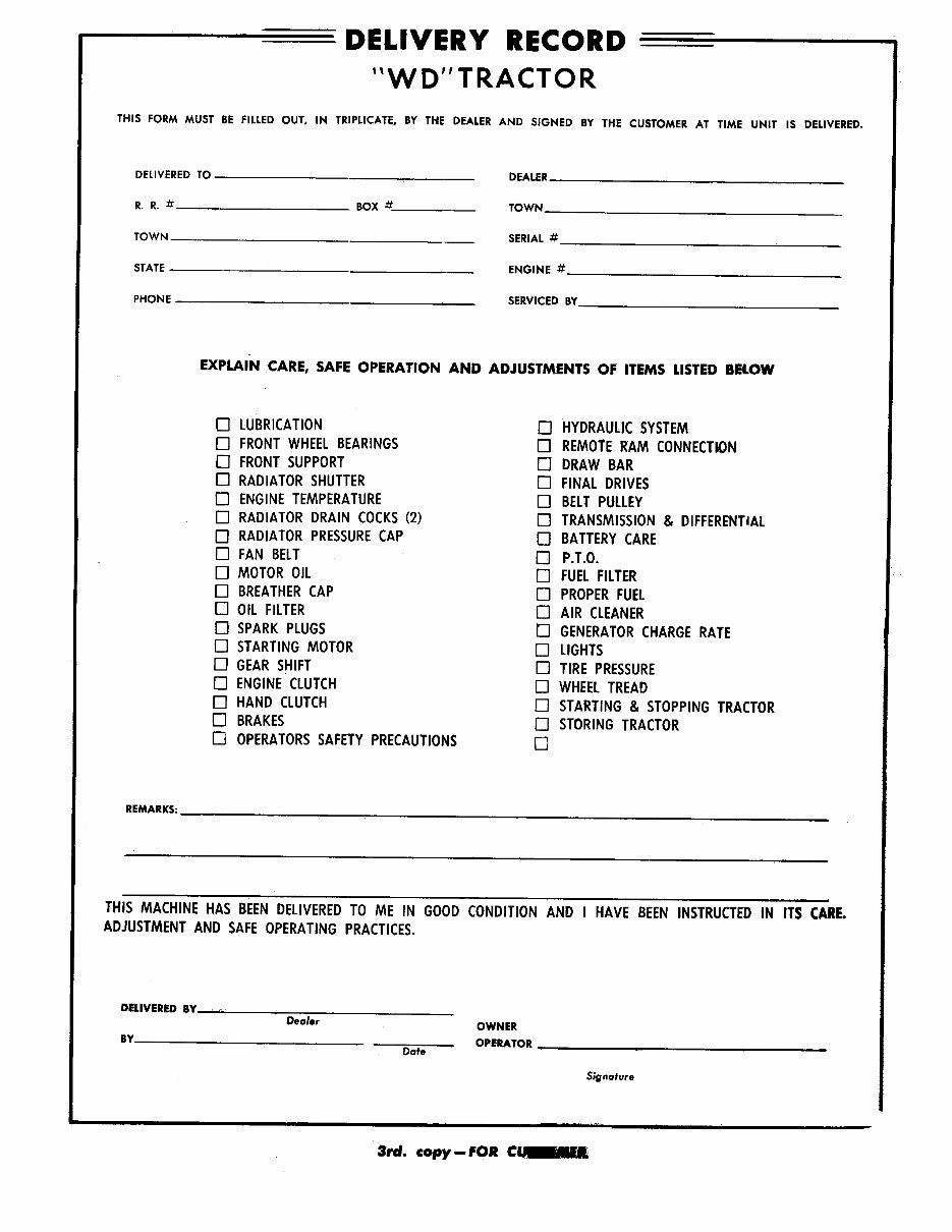 Allis Chalmers WD & WD-45 Tractor Service, Parts & Operators Manual -3- Manuals - preview img 2