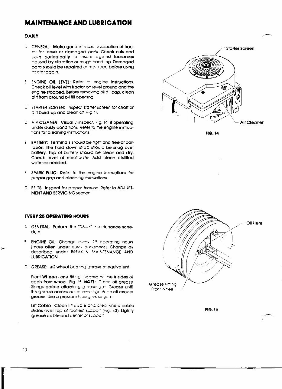 Gilson wards lawn tractor service maintenance manual preview img 10
