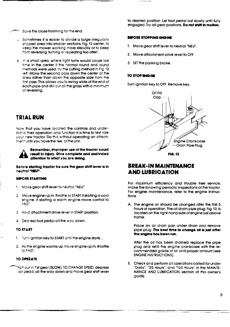 Gilson wards lawn tractor service maintenance manual preview img 9
