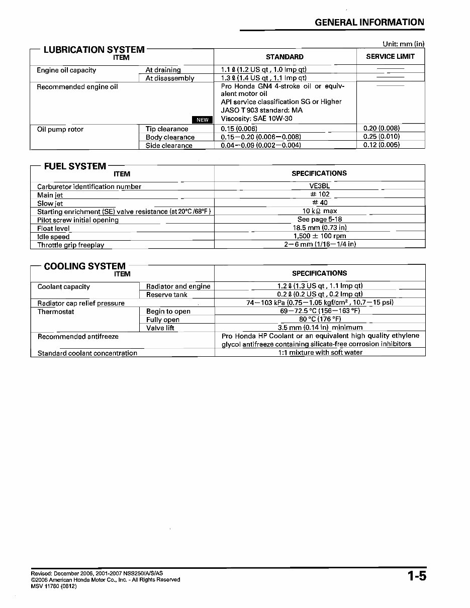 2001-2007 Honda Forza 250 NSS250 Reflex Service & Repair Manual preview img 9