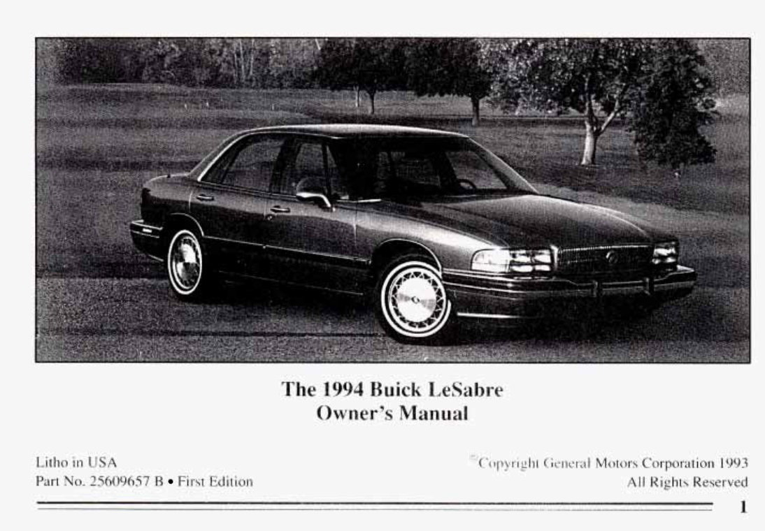 1994 BUICK LaSabre Owners Manual preview img 3