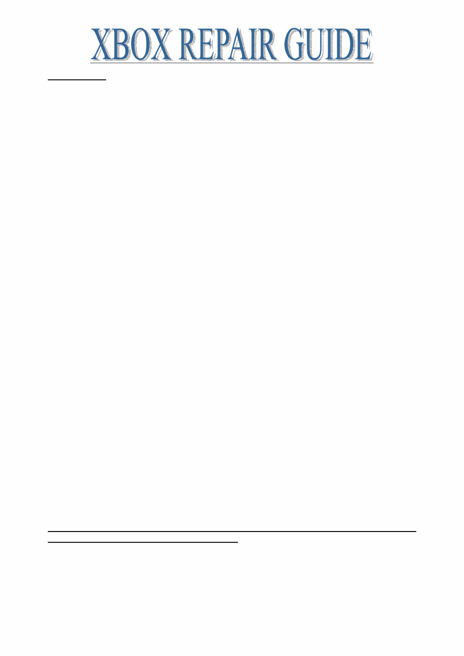 XBOX Repair GUIDE / Service Manual preview img 3