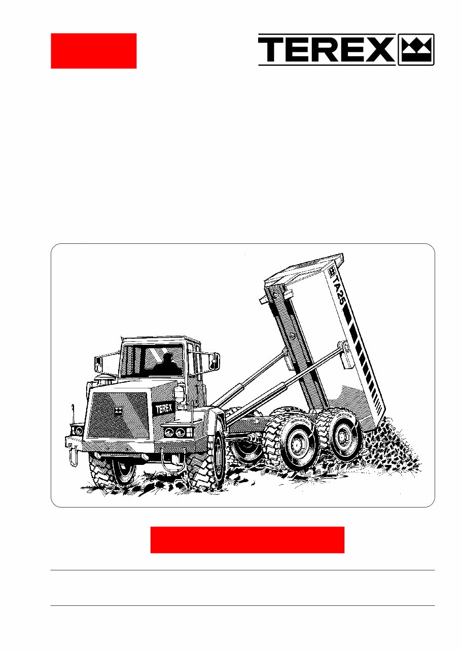 Terex TA25 & TA27 Articulated Dumptruck Full Service & Repair Manual preview img 1