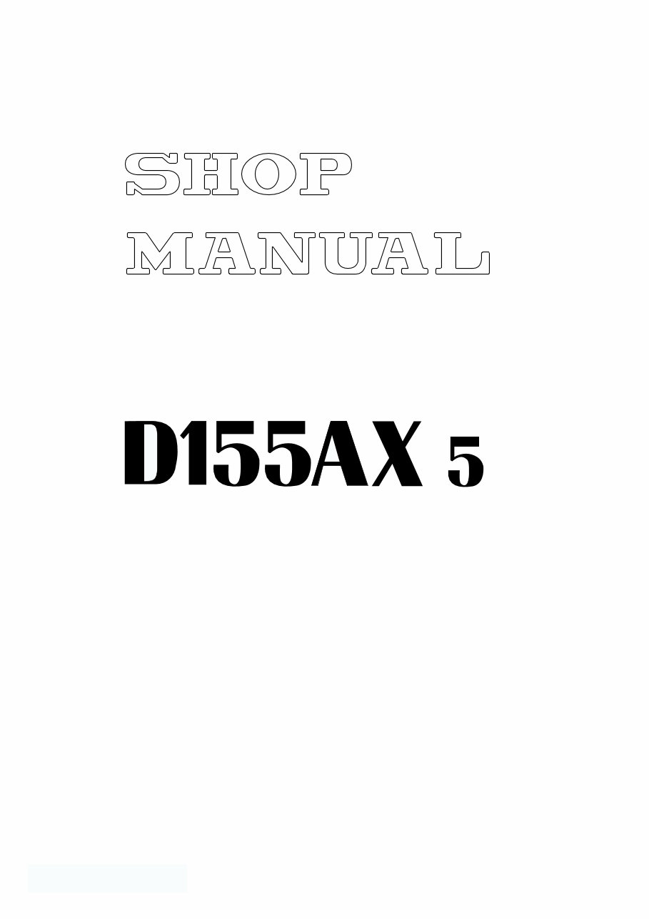 Komatsu D155AX-5 Bulldozer Parts Catalogue Manual - SN 70001 and UP preview img 1