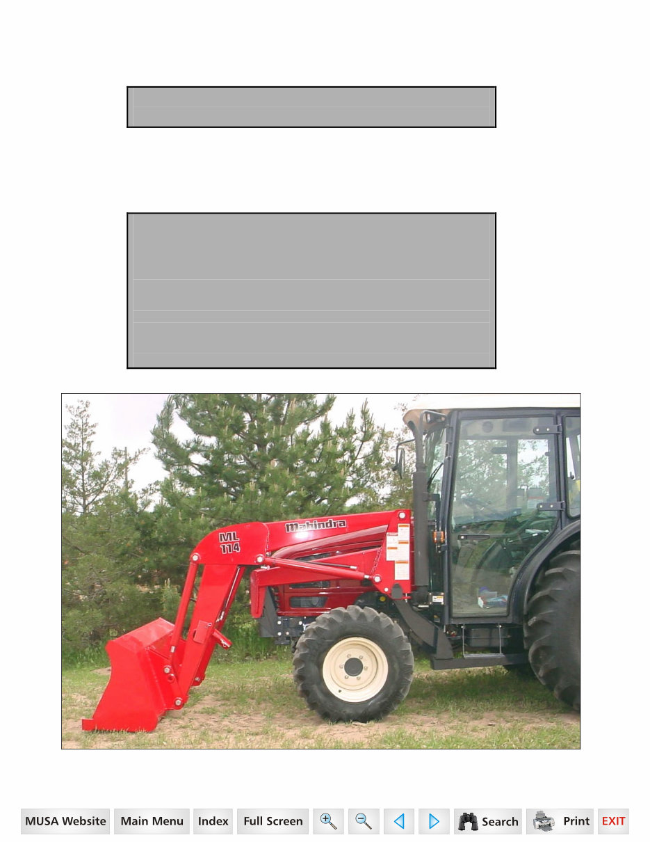 MAHINDRA ML114 Series Loader Operator and Installation Instr preview img 2