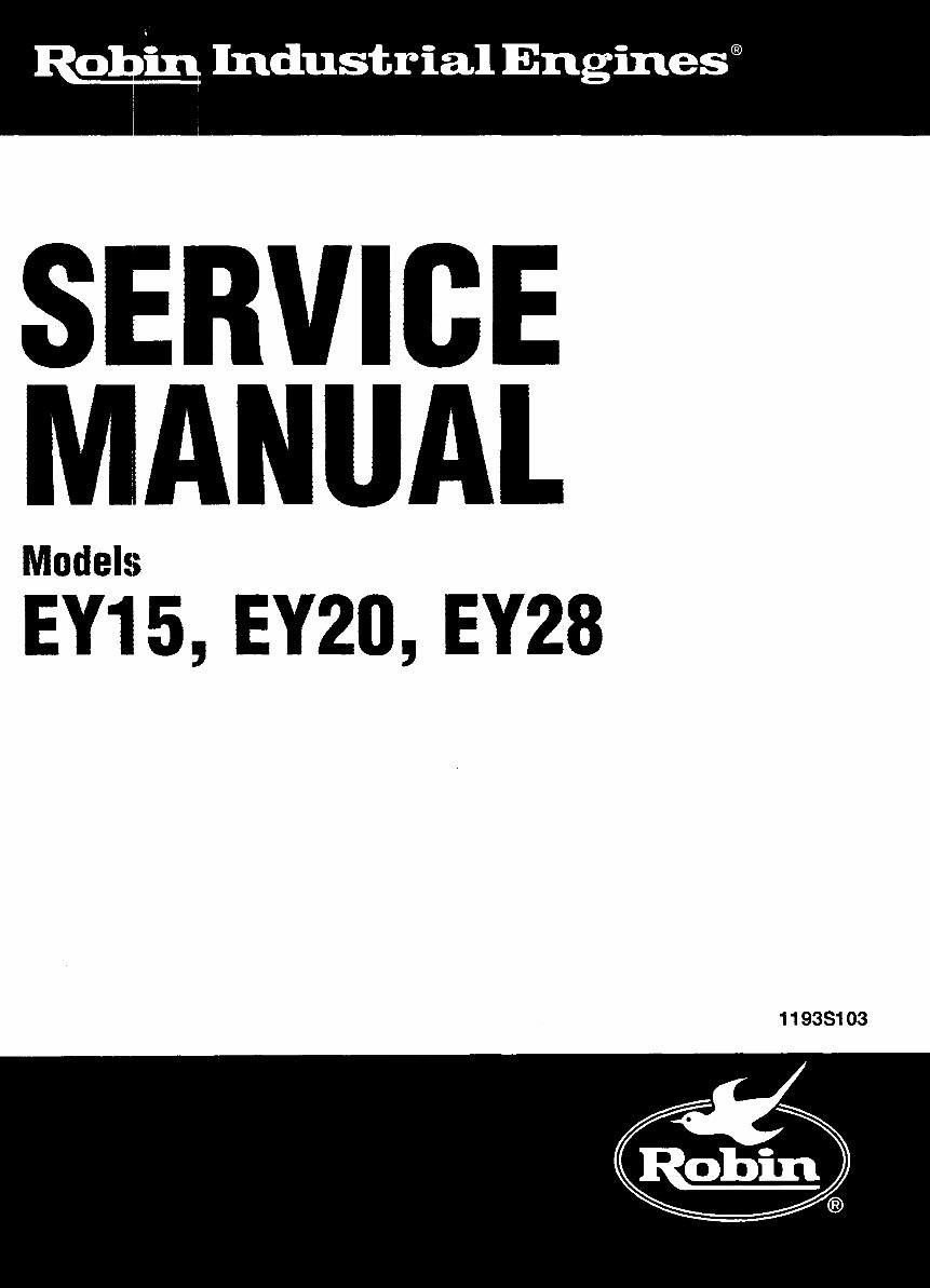 Subaru Robin EY15, EY20, EY28 Engine Full Service & Repair Manual preview img 1