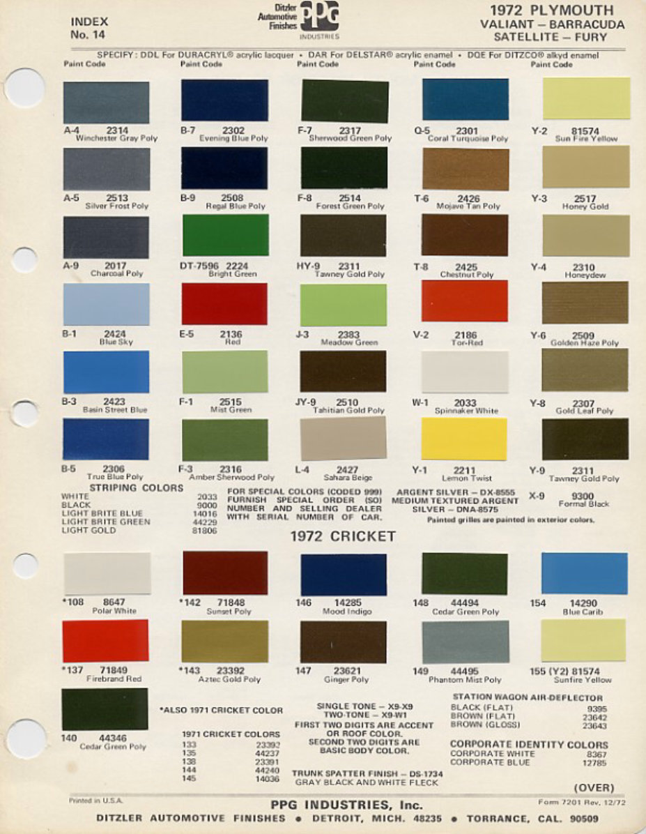 1972 Dodge/Chrysler/Plymouth/Imperial Parts Catalog Dart/Dart Custom/Swinger/Swinger Special/Demon/Demon 340/Challenger/Challeng preview img 3