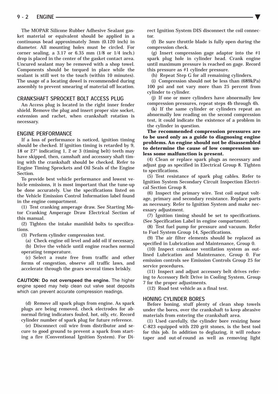 1987-1994 DODGE Shadow Service and Repair Manual preview img 2
