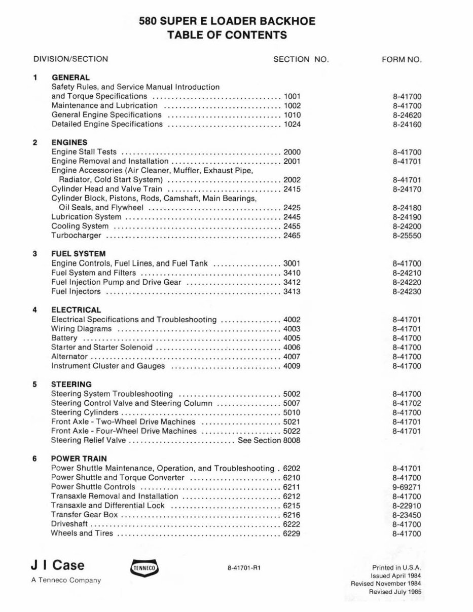 Case 580E Service Manual preview img 2