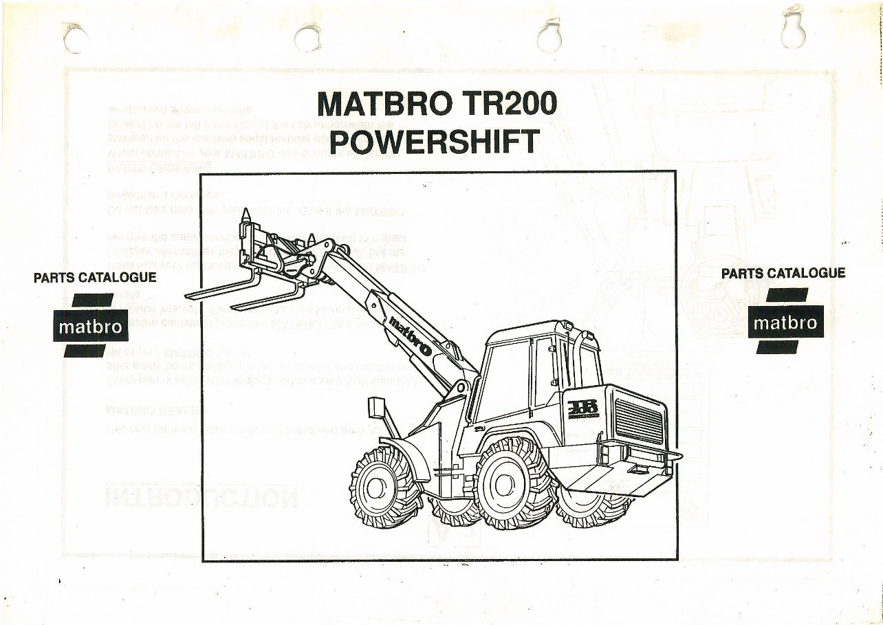 Matbro TR200 Powershift Telehandler Parts Catalog preview img 1