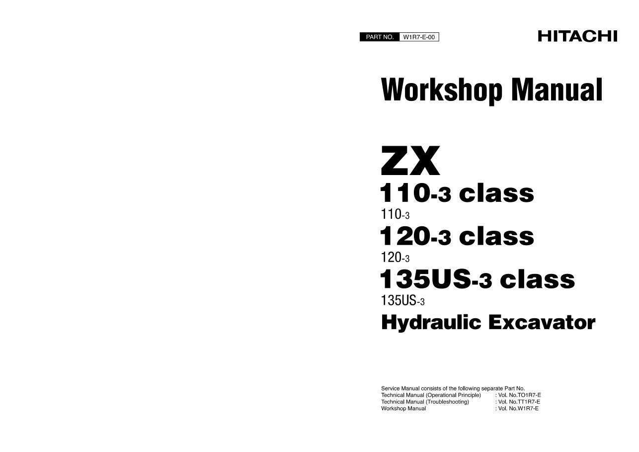 Hitachi Zaxis ZX 120-3 Excavator Service Manual | Download