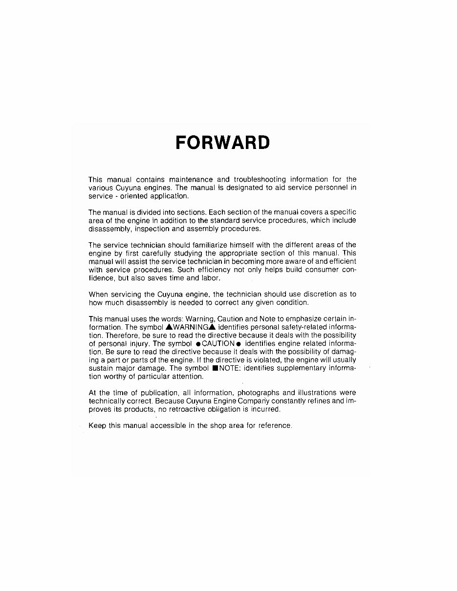 Cuyuna aircraft engine service manual 1980 - 1995 2SI preview img 4