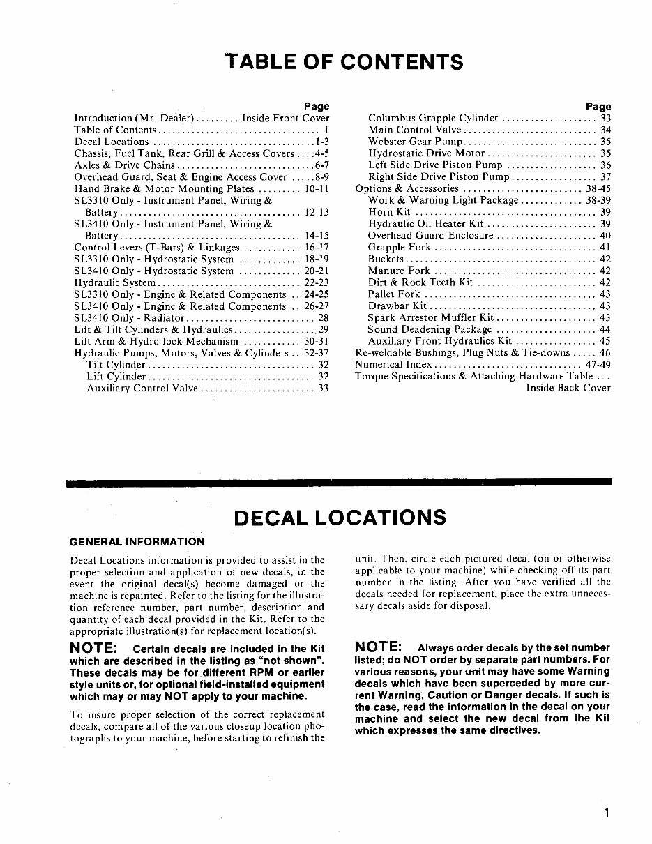 GEHL 3310/3410 Skid Loader Parts Manual preview img 3