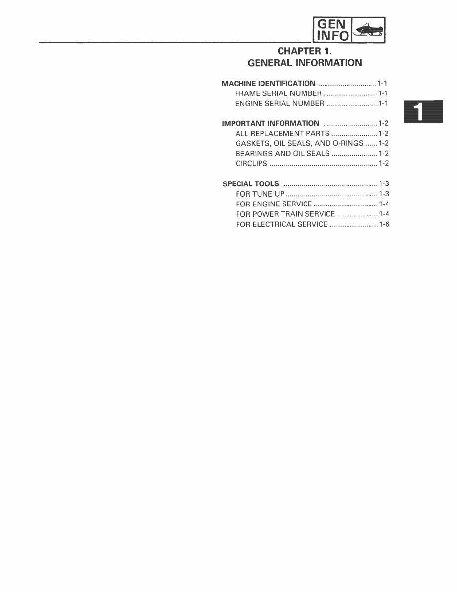 1991-1997 Yamaha Venture XL GT & TF Snowmobile Service & Repair Manual preview img 3