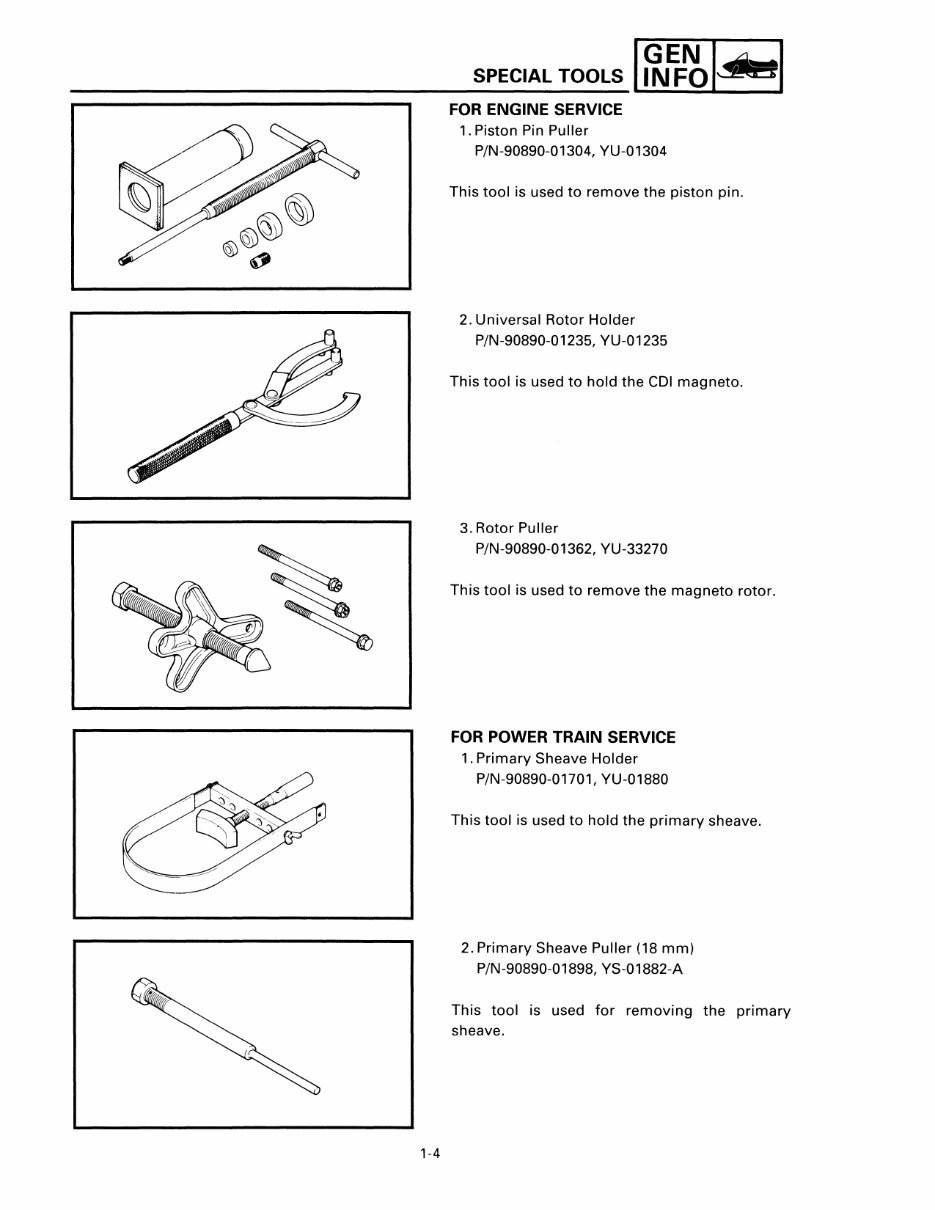 1991-1997 Yamaha Venture XL GT & TF Snowmobile Service & Repair Manual preview img 7