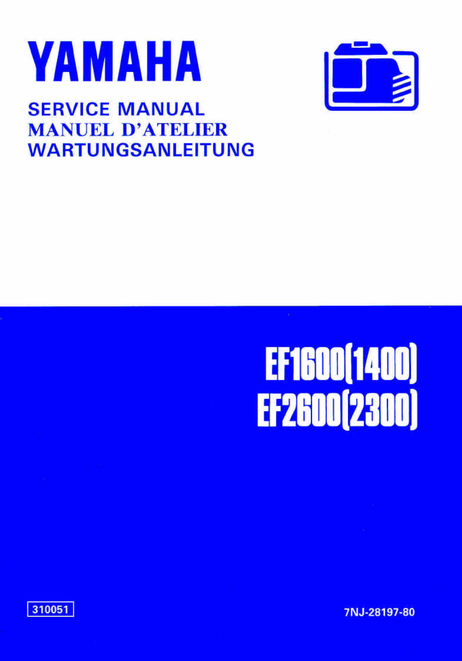 Yamaha EF2600 Generator Service Manual preview img 1