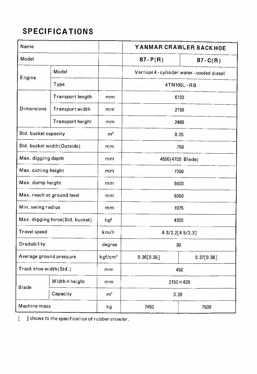 Yanmar Crawler Backhoe B7 Parts Catalog Manual preview img 2