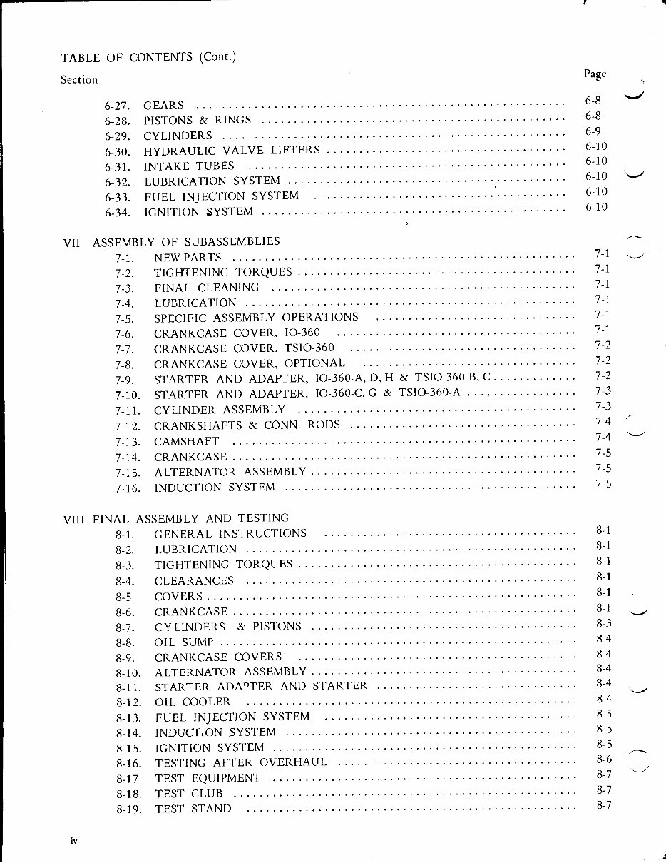 Continentel IO-360 TSIO-360 Series Aircraft Engine Overhaul & Part Manual preview img 4