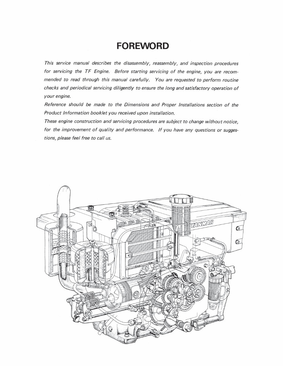 YANMAR TF160 TF160-H TF160-E TF160-L Engine Full Service & Repair Manual preview img 2