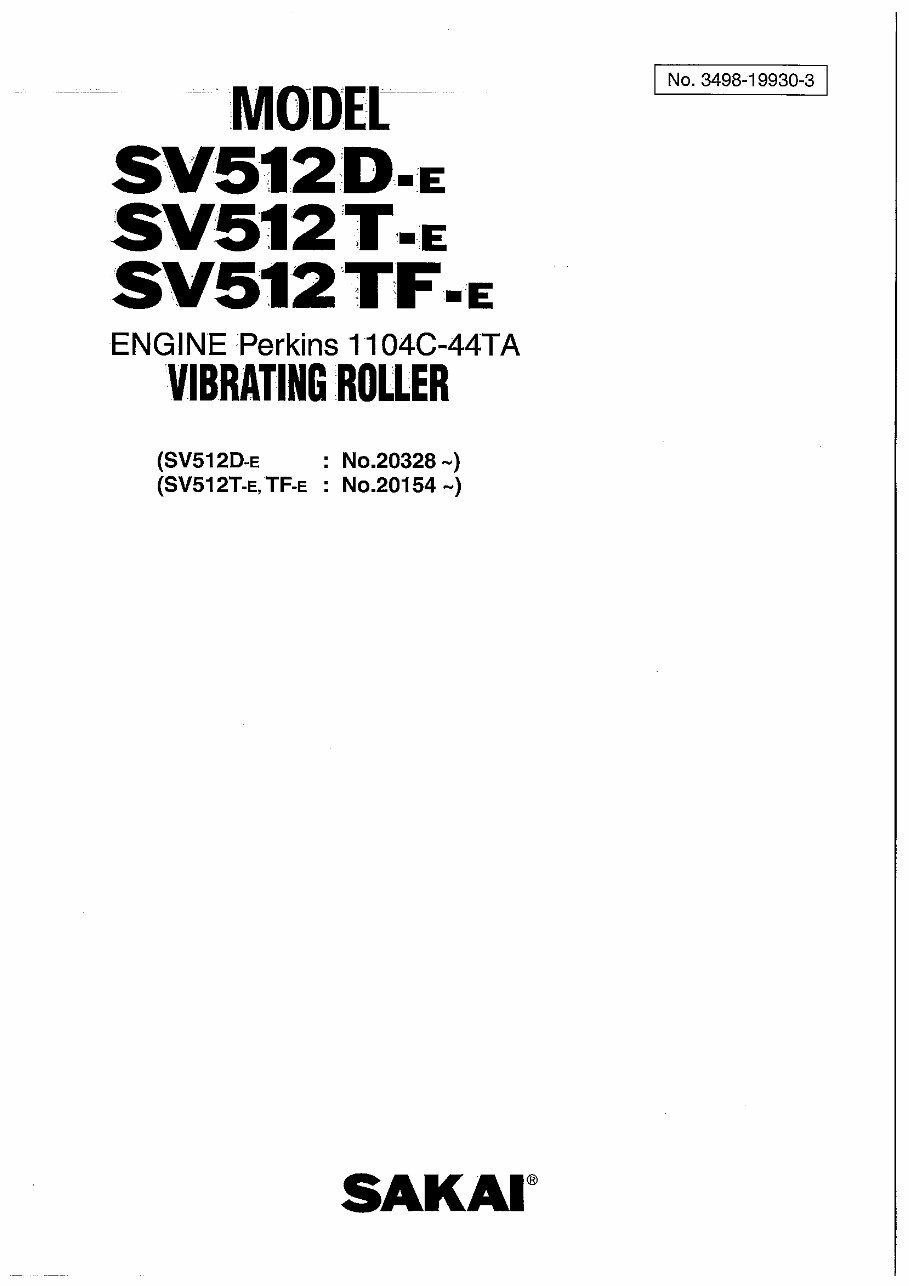 sakai SV512D,SV512T,SV512TF parts book preview img 1