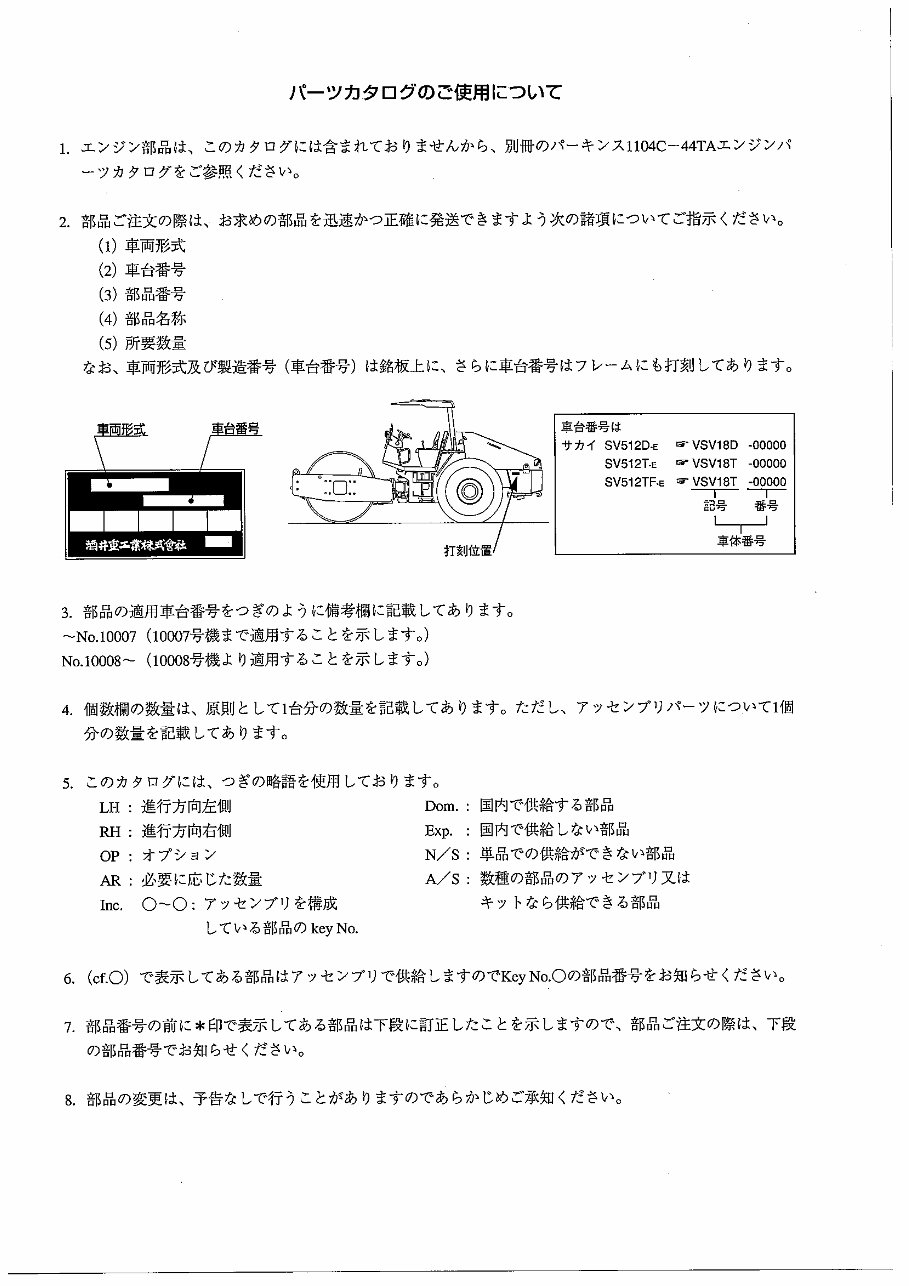 sakai SV512D,SV512T,SV512TF parts book preview img 3