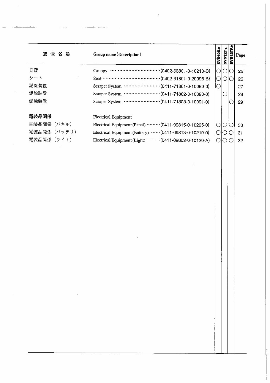 sakai SV512D,SV512T,SV512TF parts book preview img 6