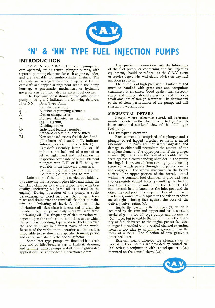 Cav N and NN injection pump Workshop manual preview img 3