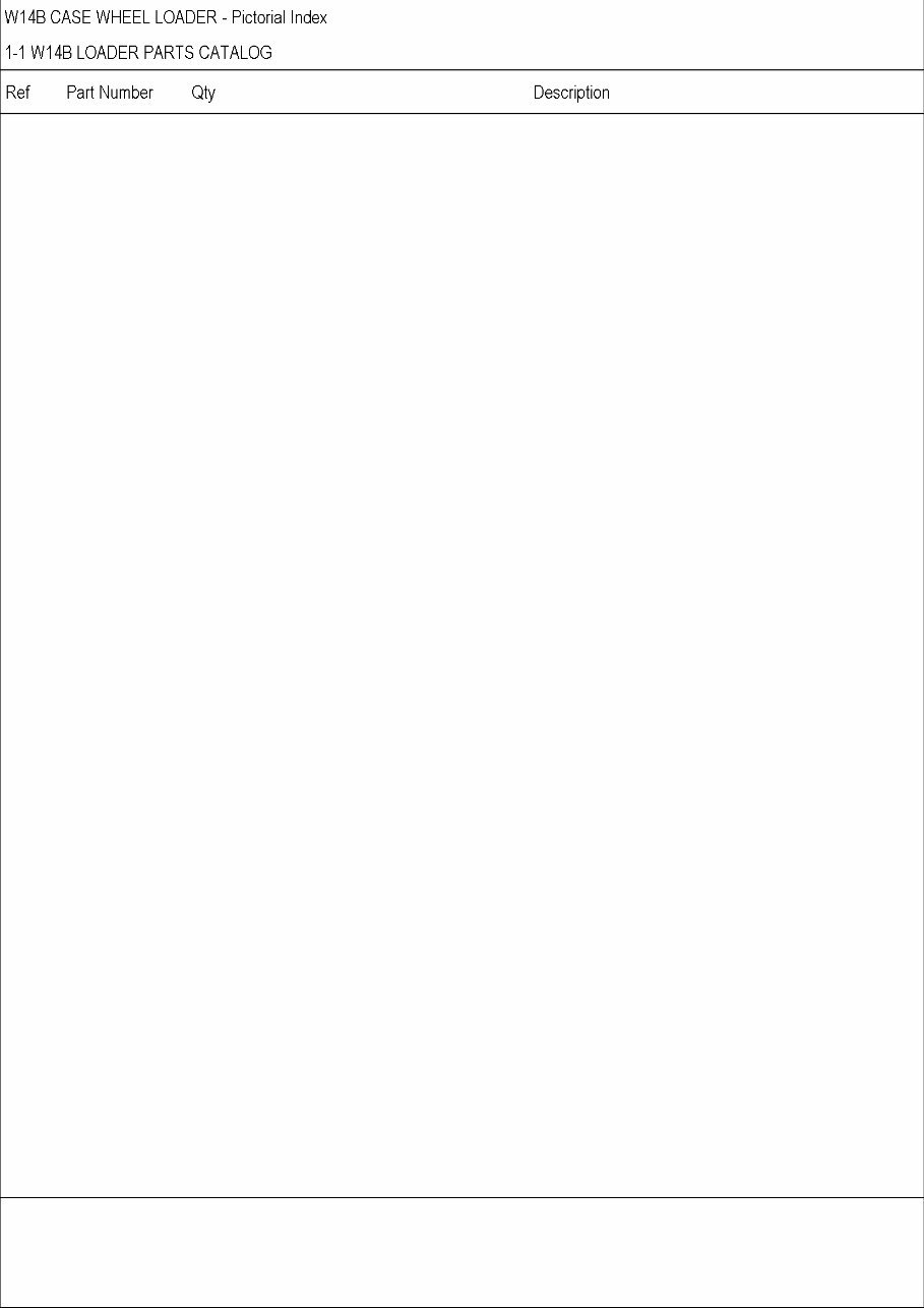 CASE W14B Wheel Loader Parts Catalog Manual preview img 2