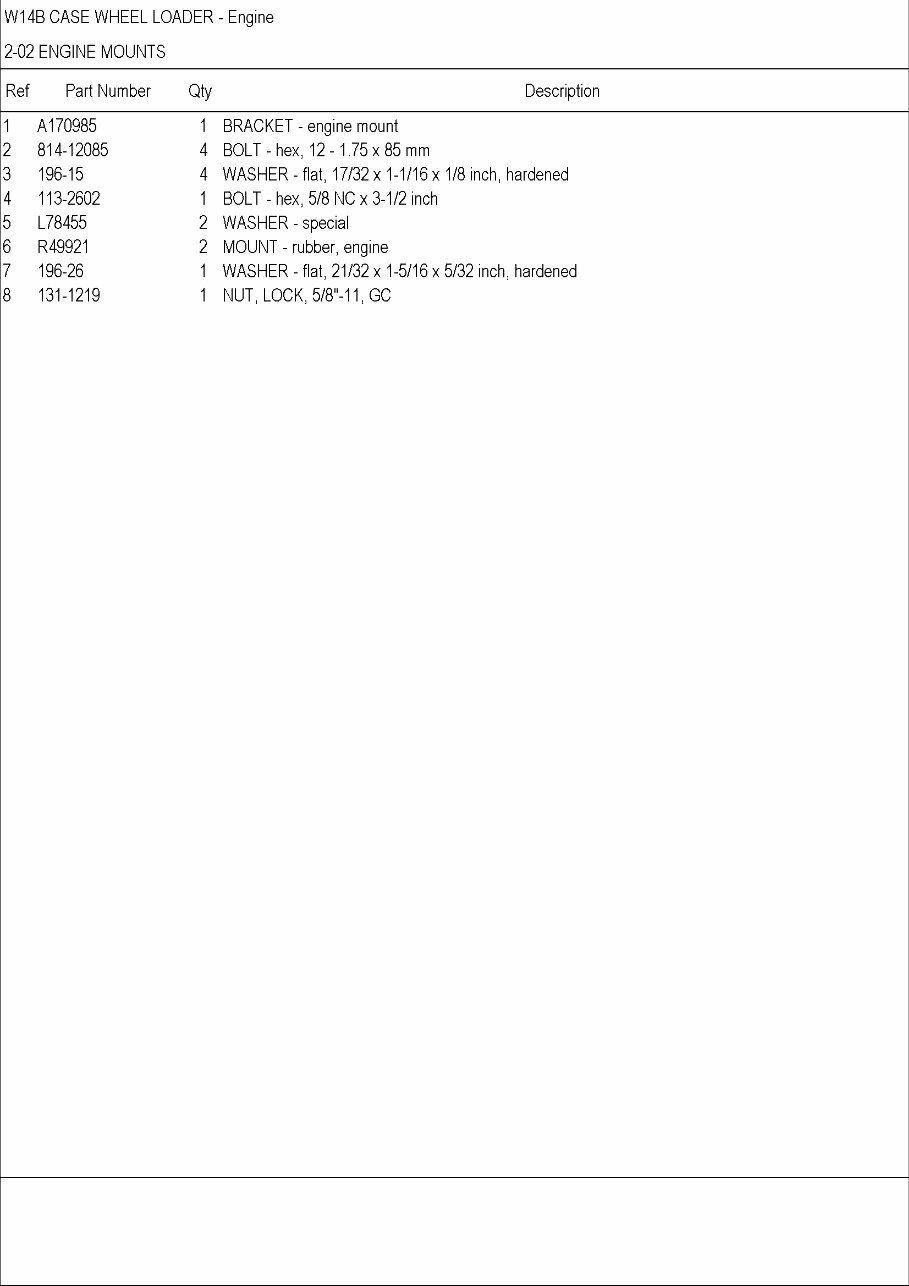 CASE W14B Wheel Loader Parts Catalog Manual preview img 7