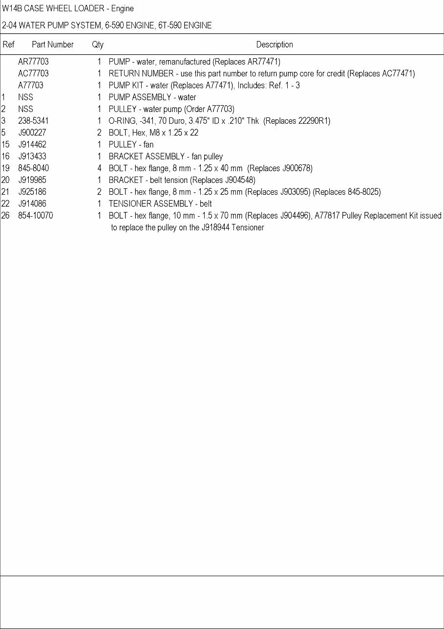 CASE W14B Wheel Loader Parts Catalog Manual preview img 9