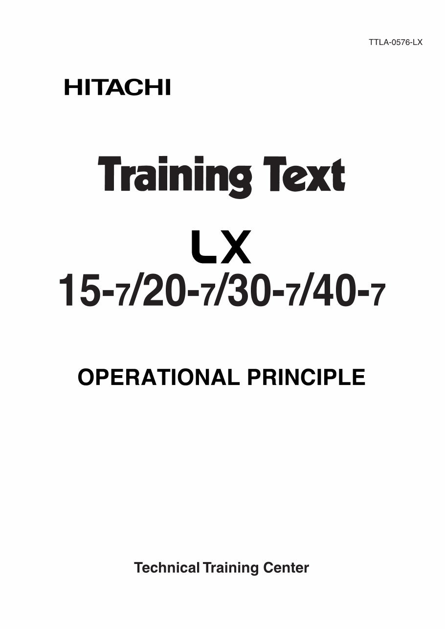 HITACHI LX15-7 LX20-7 LX30-7 LX40-7 Wheel Loader Service Manual preview img 1