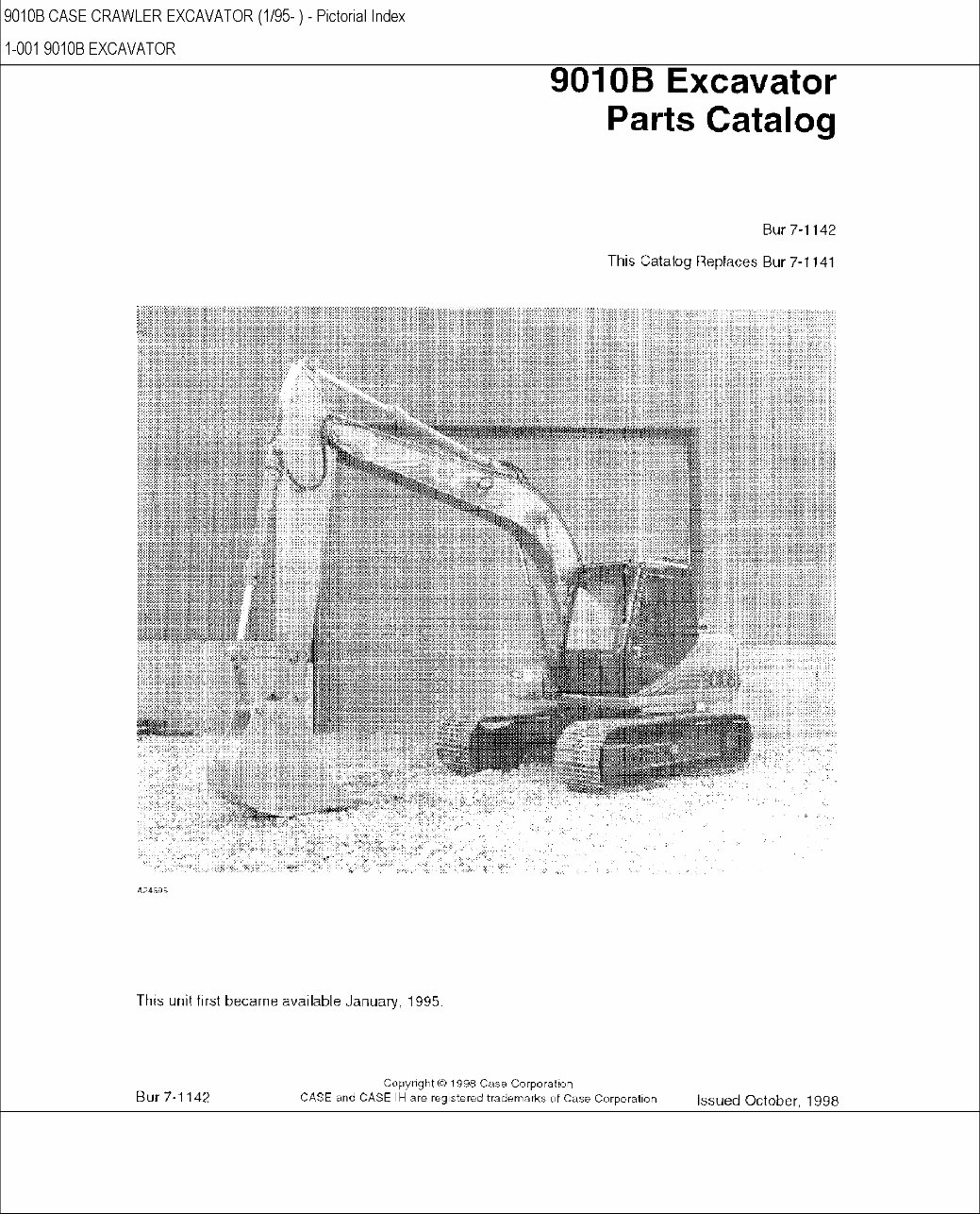 CASE 9010B Excavator Parts Catalog Manual preview img 1