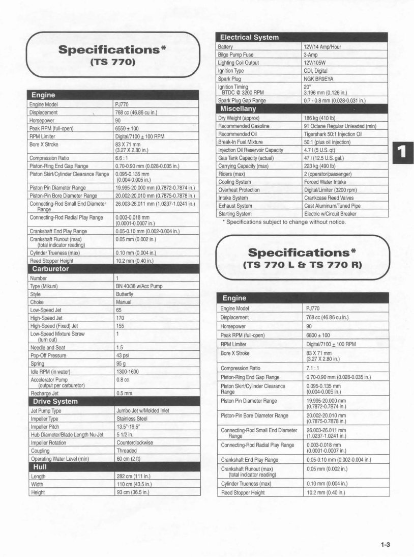 1999 Arctic Cat Tigershark Personal Watercraft Repair Manual preview img 5