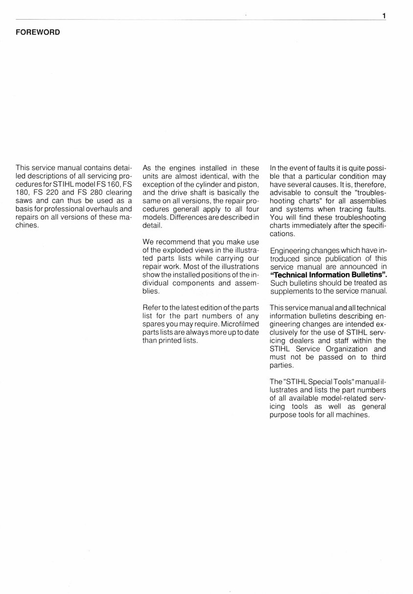 Stihl FS160, FS180, FS220, FS280 Brushcutters Service Repair Manual INSTANT preview img 2