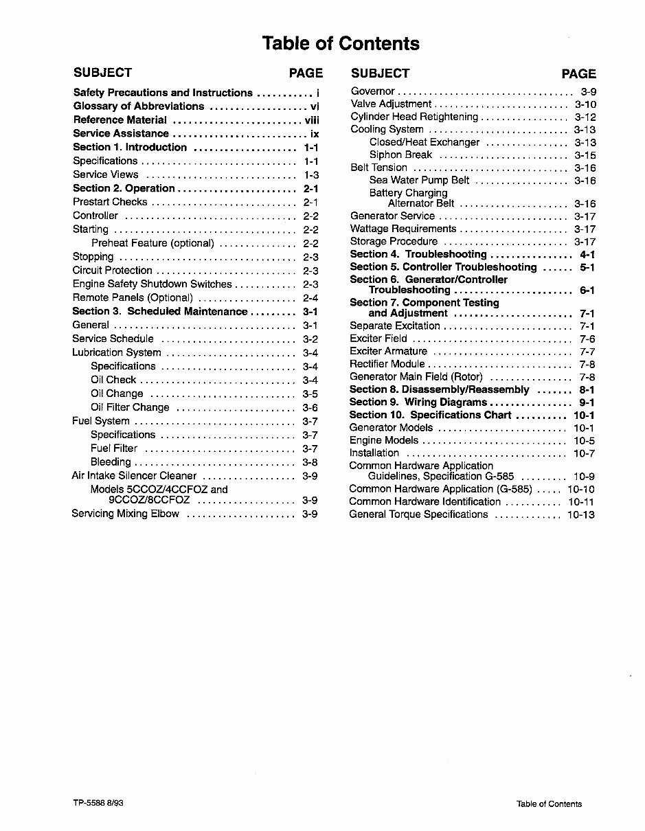 Kohler 4CCFOZ 5CCOZ 4 / 6.5EFOZ & 5 / 8EOZ Service Parts Catalog preview img 2