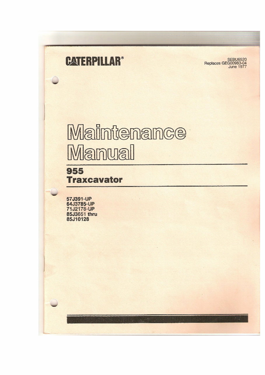 955 Caterpilar Traxcavator Maintenance Manual preview img 1